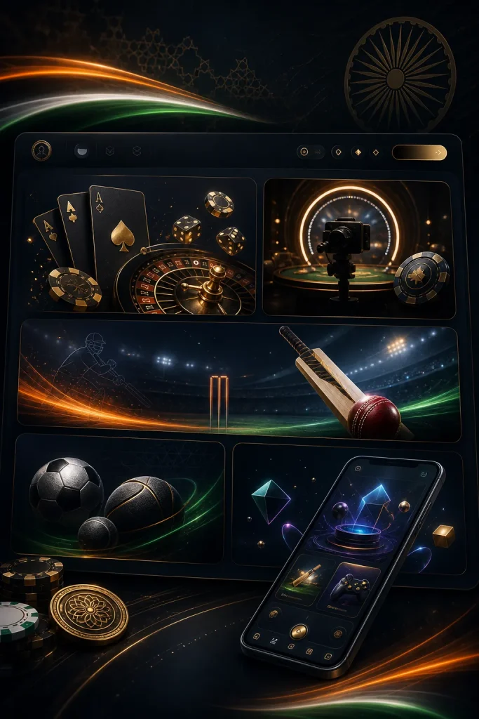 1xbet games India cricket sports casino and live casino visual