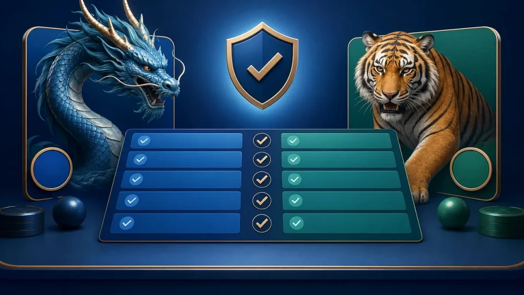 1xbet Dragon Tiger India comparison game visual