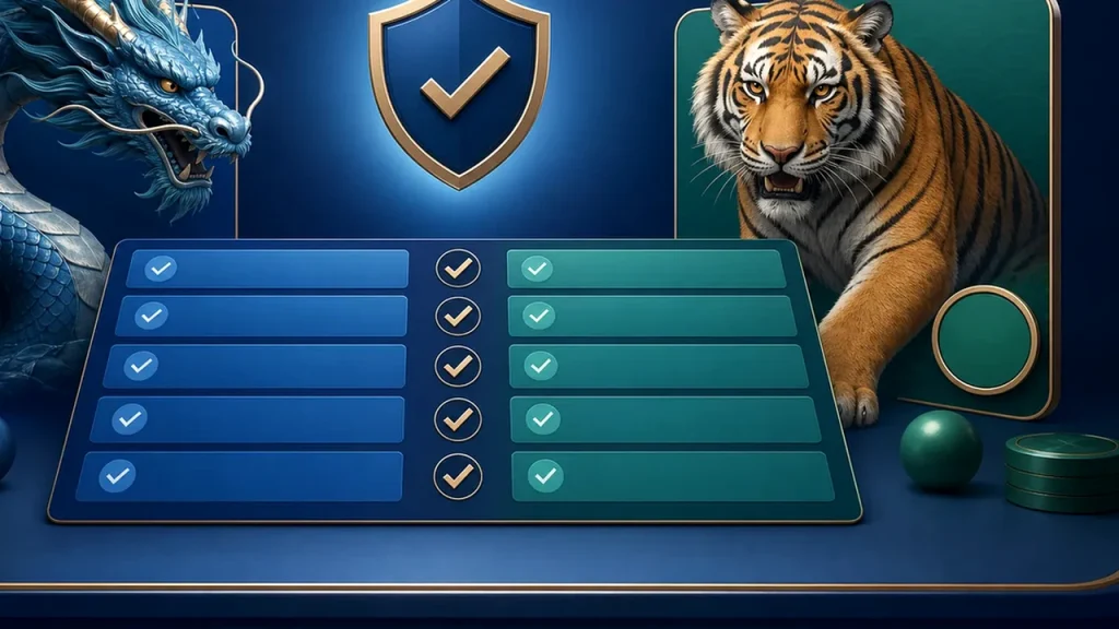 1xbet Dragon Tiger India risk checks visual