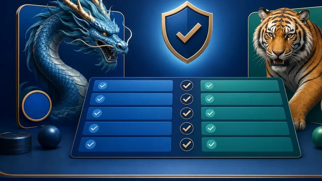 1xbet Dragon Tiger India table overview visual